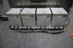 Iontech Powder Coating System with Stainless Steel Booth, Mounted on Track with Wheels