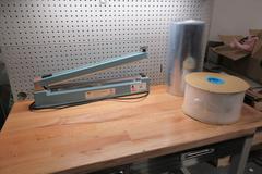 Uline H-1250 Bag Sealer 20", with 6" and 16" Plastic Bag Rolls