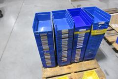 Plastic Storage Bins, 7x12x4" (Approx 88 pcs), 4x4x12" (Approx 24 pcs)