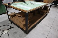 Large Heavy Duty Rolling Table W/ Drafting Table *Cardboard Boxes Not Included