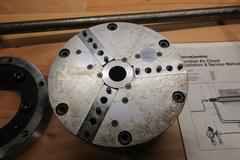 MicroCentric 8" Precision 3-Jaw Air Chuck with Drawtube, Pneumatic Valve, and A2-6 Adapter Plate