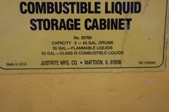 Justrite Combustible Liquids Storage Cabinet, 2 Door, Cap 2 55 Gal Drums