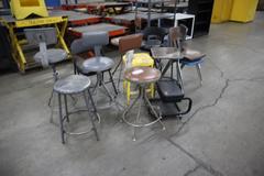 Assorted Shop Stools and Chairs