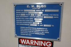 Bliss SC2-500 500 Ton Straight Side Punch Press, Double Crank, 12" Stroke, with Rowe Press Feed, Controls and Coil Reel