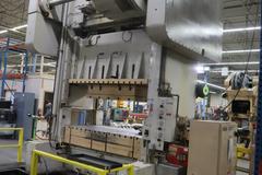 Bliss SC2-500 500 Ton Straight Side Punch Press, Double Crank, 12" Stroke, with Rowe Press Feed, Controls and Coil Reel