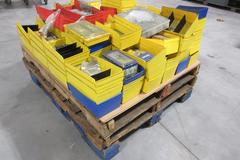 Hardware and Fasteners in Plastic Bins, Various Types, Nuts and Bolts, Screws, Plastic Plumbing Fittings, Threaded Rod, Set Screws