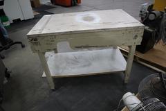 Metal Portable Work Table with Particle Board Top