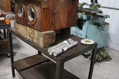 Work Bench With Shop Made Blast Cabinet W/ Gun & Gloves