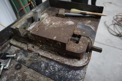 6" Machine Vice W/ Cart & Contents