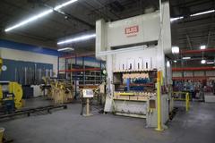 Bliss SC2-500 500 Ton Straight Side Punch Press, Double Crank, 12" Stroke, with Rowe Press Feed, Controls and Coil Reel