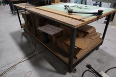 Large Heavy Duty Rolling Table W/ Drafting Table *Cardboard Boxes Not Included