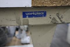 Metal Portable Work Table with Particle Board Top