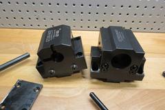 Global CNC Mazak Static Lathe Tool Blocks, (1) QT200-8425, (1) NEX350-8435, with 3 Manual Lathe Chuck Handles 3/8,7/16, & 9/16" Drive