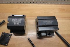 Global CNC Mazak Static Lathe Tool Blocks, (1) QT200-8425, (1) NEX350-8435, with 3 Manual Lathe Chuck Handles 3/8,7/16, & 9/16" Drive