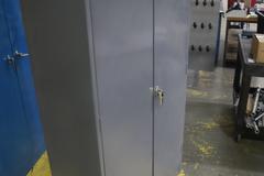 Tennsco 2 Door Metal Cabinet with Hard Hats, Clean Room Suits, and Other PPE Items