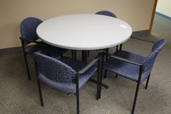 42" Round Laminate Top Office Table With 4 Chairs
