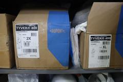 Tennsco 2 Door Metal Cabinet with Hard Hats, Clean Room Suits, and Other PPE Items