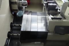 Hardinge Conquest GT CNC Gang Style CNC Lathe, Fanuc 18-T CNC, Part Chute