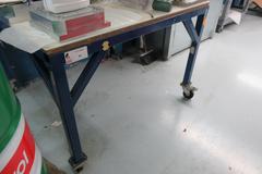 Steel Rolling Work Table with Wood/Plastic Top **Contents NOT Included**