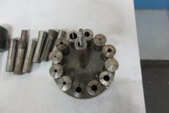 R8 Collets in Round Rack and Loose Collets and Tool Holder