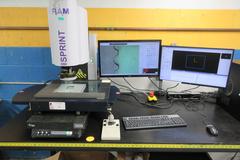 RAM Optical Sprint CNC 300 Vision Inspection System on Large Steel Work Bench with Laminated Top