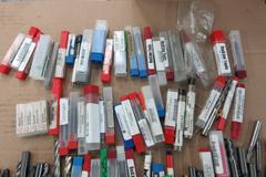 End Mills, New and Used, Carbide and HSS, Roughing and Finishing, 3/8"" and Smaller Diameters