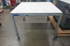 Square Rolling Work Table with Wooden/Laminate Top