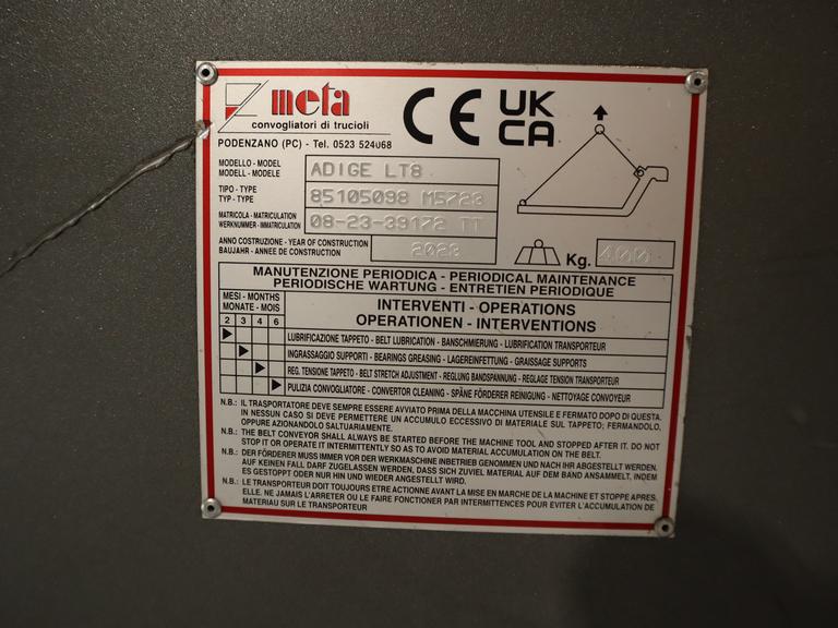 Meta Model Adige LT8  Belt-Type Slug Conveyor- NEW 2023