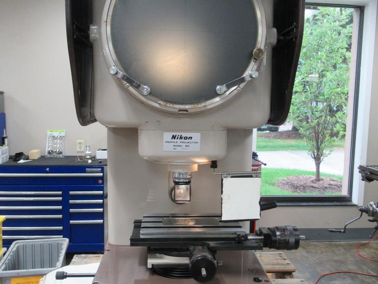 Nikon 6C Optical Comparator, 11" Screen, 5" x 9" Stage, Surface and Profile Illumination, Micrometer Table Feeds