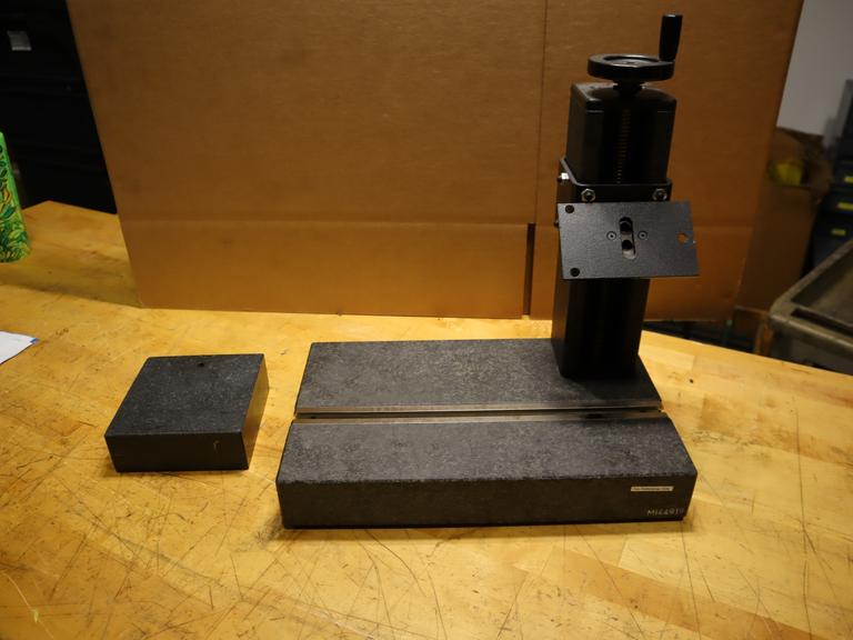 Adjustable Stand Mounted on 10" x 16" Granite Stone For Profilometer & 6x6 Granite Stand