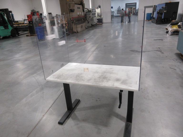 Plastic Top Workstation With Clear Surround; Adjustable Height