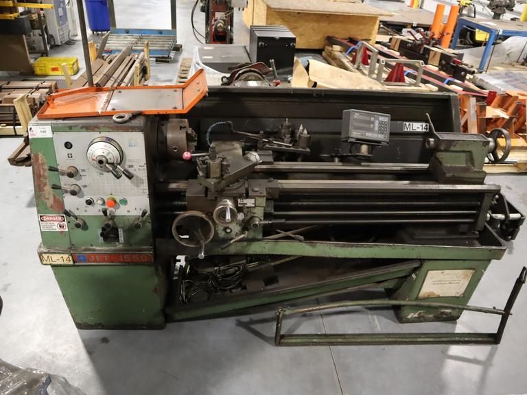 Jet 1550 15″ x 50″ Geared Head Engine Lathe, Mitutoyo DRO