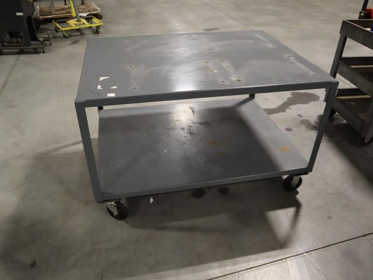 Jamco 2 Shelf Rolling Metal Work Table with Foot Brake