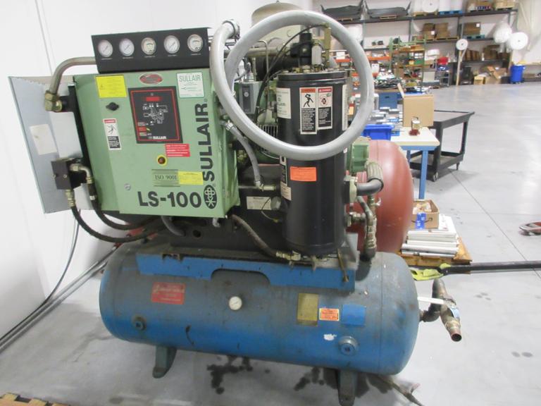 Sullair LS100-25H AC 25HP Rotary Screw Air Compressor With 120 Gal Tank