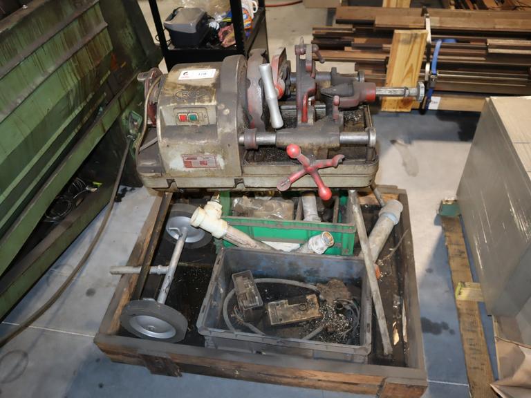 MSC Power Pipe Threader, Model 50A-DX 0952824, 1/2"-2" Capacity, 115V, 1HP, on Stand. With Contents