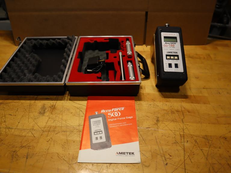 AccuForce 500 Digital Force Gage With Case & Accessories 