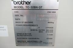 Brother TC-32B QT CNC Vertical Machining Center with Pallet Changer and 16,000 RPM Spindle