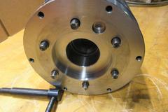 8 Inch 3-Jaw Scroll Chuck Adaptor Plate to A-6 Spindle Nose, Handle + Hardstep Jaws
