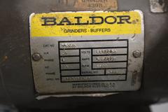 Baldor Double End Pedestal Grinder, With parts Holder & Water Cup. Welded on Large Base