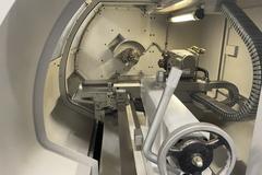 Milltronics ML16 CNC Engine Lathe, Series G, 8200 CNC Control, 8 Station Turret, Tailstock, 3-Jaw Chuck, Coolant, Enclosure
