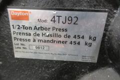 Dayton 1/2 Ton Arbor Press