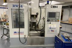 Milltronics RW-14 CNC Vertical Machining Center, 24" X 14" X 20.5", CT 40 Taper, Series A, 8K RPM, Milltronics 8200 CNC Control