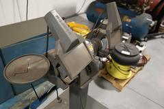 Baldor Double End Pedestal Grinder, With parts Holder & Water Cup. Welded on Large Base
