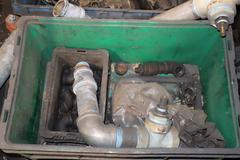 MSC Power Pipe Threader, Model 50A-DX 0952824, 1/2"-2" Capacity, 115V, 1HP, on Stand. With Contents