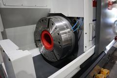 Haas ST-55 CNC Lathe Turning Center, 12.5" Hole, 12 Station Turret, Tailstock, (2) 26" Chucks, 1,000 PSI Coolant - NEW 2023 - LIKE NEW ONLY 10 Spindle Hours!