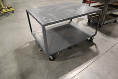 Jamco 2 Shelf Rolling Metal Work Table with Foot Brake