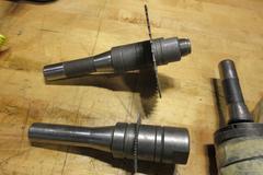 R8 & Morse Taper Toolholders, (2) Reversible Tapping Heads (1 with R8, #2 Morse Taper) (2) R8 Slitting Saw