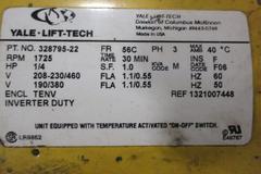 Yale Hoist Motor Driven Trolley, 1-Speed Powered, 3 ton Load, Fits Beam Flange Width: 4 to 6-1/4 in. Chain Catcher