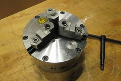 8 Inch 3-Jaw Scroll Chuck Adaptor Plate to A-6 Spindle Nose, Handle + Hardstep Jaws