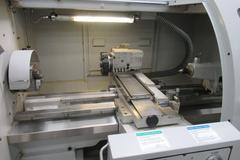 Milltronics ML16 CNC Engine Lathe, Series G, 8200 CNC Control, 8 Station Turret, Tailstock, 3-Jaw Chuck, Coolant, Enclosure